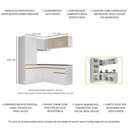 Ver imagem 4 de Armário de Cozinha Completa de Canto com Rodapé Veneza Multimóveis V2088 Branco/Dourado