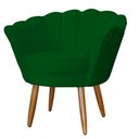 Ver imagem 2 de Kit Namoradeira e 2 Poltronas Pétala Decorativa Veludo Verde - Montanaris Decor