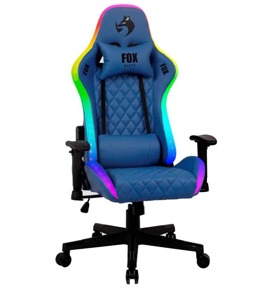 Cadeira Gamer Fox Racer RGB Azul com Iluminação (Led)