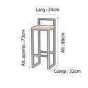 Ver imagem 5 de Kit 3 Banquetas Luna Industrial Bistrô com Encosto em Aço para Bar Cozinha - Preto