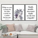Ver imagem 1 de Kit 3 Quadros Salmo17:8 Protege-me Senhor 33x24cm - com vidro:Madeira preta
