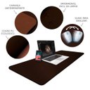 Ver imagem 2 de Mouse Pad 70x30cm Grande Tapete Mesa Gamer Couro Eco Café