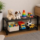 Ver imagem 3 de Organizador Sapatos Brinquedos 2 Prateleira Multiuso Sapateira Guarda Roupa Hall Escritorio Lavander