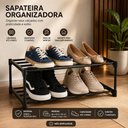 Ver imagem 5 de Organizador Sapatos Brinquedos 2 Prateleira Multiuso Sapateira Guarda Roupa Hall Escritorio Lavander