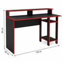 Ver imagem 4 de Mesa Gamer para Computador 136cm 3 Prateleiras Vulcano Preto/Vermelho - Mademóvel