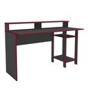 Ver imagem 2 de Mesa Escrivaninha Gamer para Computador Vulcano 3 Prateleiras 136cm Cor Preto/Vermelho - Mademóvel