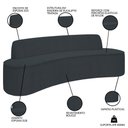 Ver imagem 3 de Sofá 4 Lugares para Sala de Estar Living 230cm Koane D06 Bouclê Cinza Escuro - Mpozenato