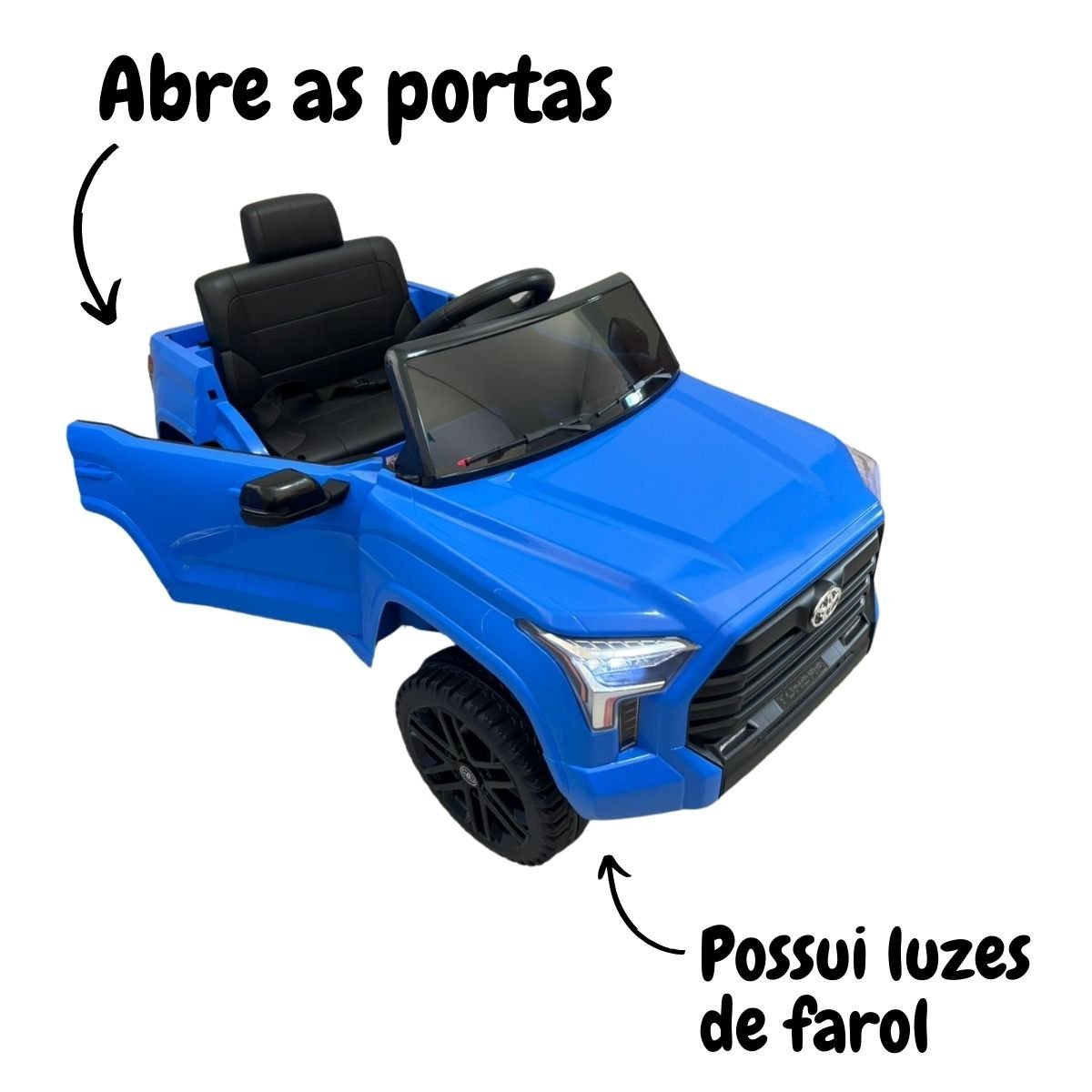 Mini Caminhonete Carro Elétrico Infantil Toyota Tundra Bateria 12V Azul Importway Bw-280az BW-280AZ  - 3