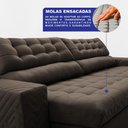 Ver imagem 4 de Sofá Retrátil e Reclinável 2,50m Molas Ensacadas Max Spring Velusoft Café Cama Inbox
