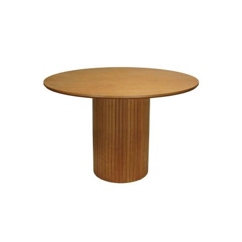 Mesa de Jantar Capri 4 Lugares Redonda Laminado Amêndoa 106cm
