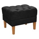 Ver imagem 1 de Puff Retro Capitone Pes Madeira Suede Preto Mpassos