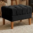 Ver imagem 2 de Puff Retro Capitone Pes Madeira Suede Preto Mpassos