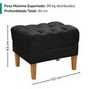 Ver imagem 3 de Puff Retro Capitone Pes Madeira Suede Preto Mpassos