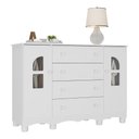 Ver imagem 2 de Cômoda Infantil 125cm 2 Portas com Vidro e 4 Gavetas Aurora Multimóveis Mp4500 Branco