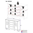 Ver imagem 4 de Cômoda Infantil 125cm 2 Portas com Vidro e 4 Gavetas Aurora Multimóveis Mp4500 Branco