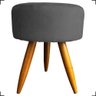Puff Redondo Decorativo para Sala Quarto Penteadeira Pés Palito Suede Cinza - 1