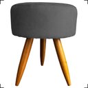 Ver imagem 1 de Puff Redondo Decorativo para Sala Quarto Penteadeira Pés Palito Suede Cinza