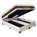 Ver imagem 2 de Cama Box com Baú King Elegance Pillow Top Molas Ensacadas Tecido Branco Royal