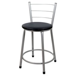 Banqueta Baixa para Cozinha Epoxi Cinza:preto - 1
