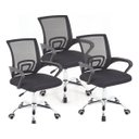 Ver imagem 2 de Kit 3 Cadeiras Escritório Secretária Giratória Ergonômica