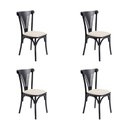 Ver imagem 1 de Kit 4 Cadeiras Paris Aço para Mesa de Sala Preta e Branca Móveis Iberia