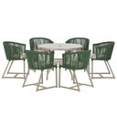 Ver imagem 1 de Mesa e 6 Cadeiras de Jantar Noronha Fendi E6 Trama Original Verde