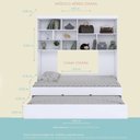 Ver imagem 3 de Kit Quarto Modulado Infantil 3 Peças Cama Solteiro e Auxiliar Armário Aéreo 2 Portas Chiara Branco -