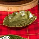 Ver imagem 2 de Folha Decorativa Cerâmica Banana Leaf Verde Lyor 16x12x4cm