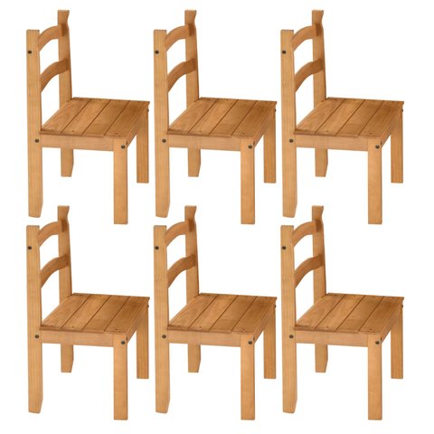 Kit com 6 Cadeiras Avulsas Madeira Maciça - Mel