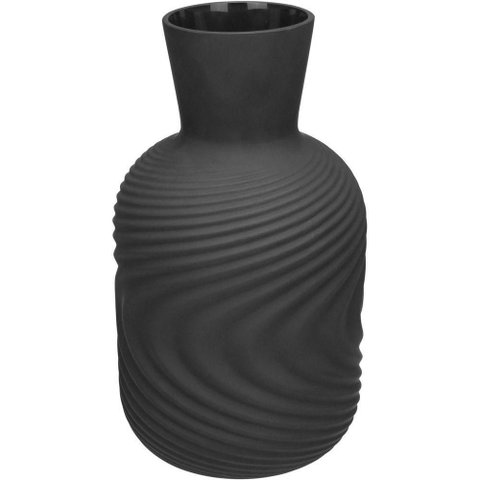 Vaso Decorativo Enfeite Casa Aparador Garrafa Home&co Vidro 30x14x14cm Preto