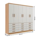 Ver imagem 4 de Guarda-roupa Casal New Mônaco 6 Portas 12 Gavetas Cinnamomo/branco - Evidência Móveis