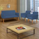 Ver imagem 1 de Kit Namoradeira Decorativa Para Sala Nina + 2 Poltronas Para Recepção Manicure Suede