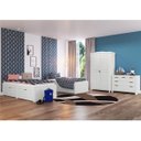 Ver imagem 1 de Quarto Irmãos Completo com Guarda-Roupa 2 Portas, 2 Camas com Gavetas e Cômoda 5 Gavetas Bastian Int