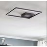 Plafon Moderno Slim Sobrepor Quadrado Perfis Led Integrado 40x40cm - Preto - 1
