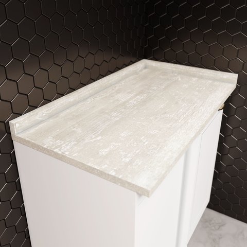 Tampo para Balcão Canto Reto 100% MDF Americana Calcare Cinza
