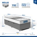 Ver imagem 2 de Cama Box Baú com Colchão de Molas Ensacadas Double Face Essence Probel Solteiro 88cm