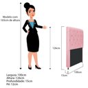 Ver imagem 3 de Cabeceira Estofada Cristal 100cm Solteiro Rosa Bebê