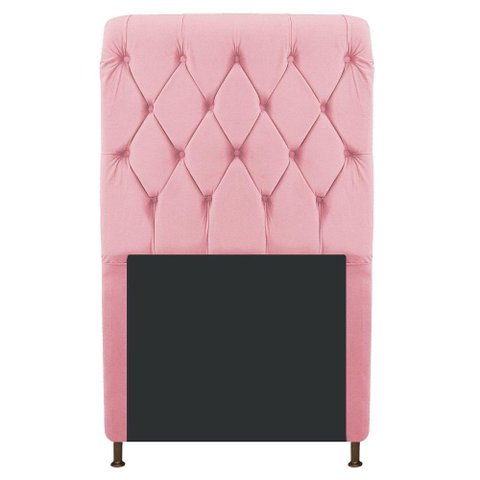 Cabeceira Estofada Cristal 100cm Solteiro Rosa Bebê