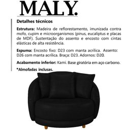 Poltrona Decorativa Pes Madeira Maly Corano TCS 724 Moll - 3