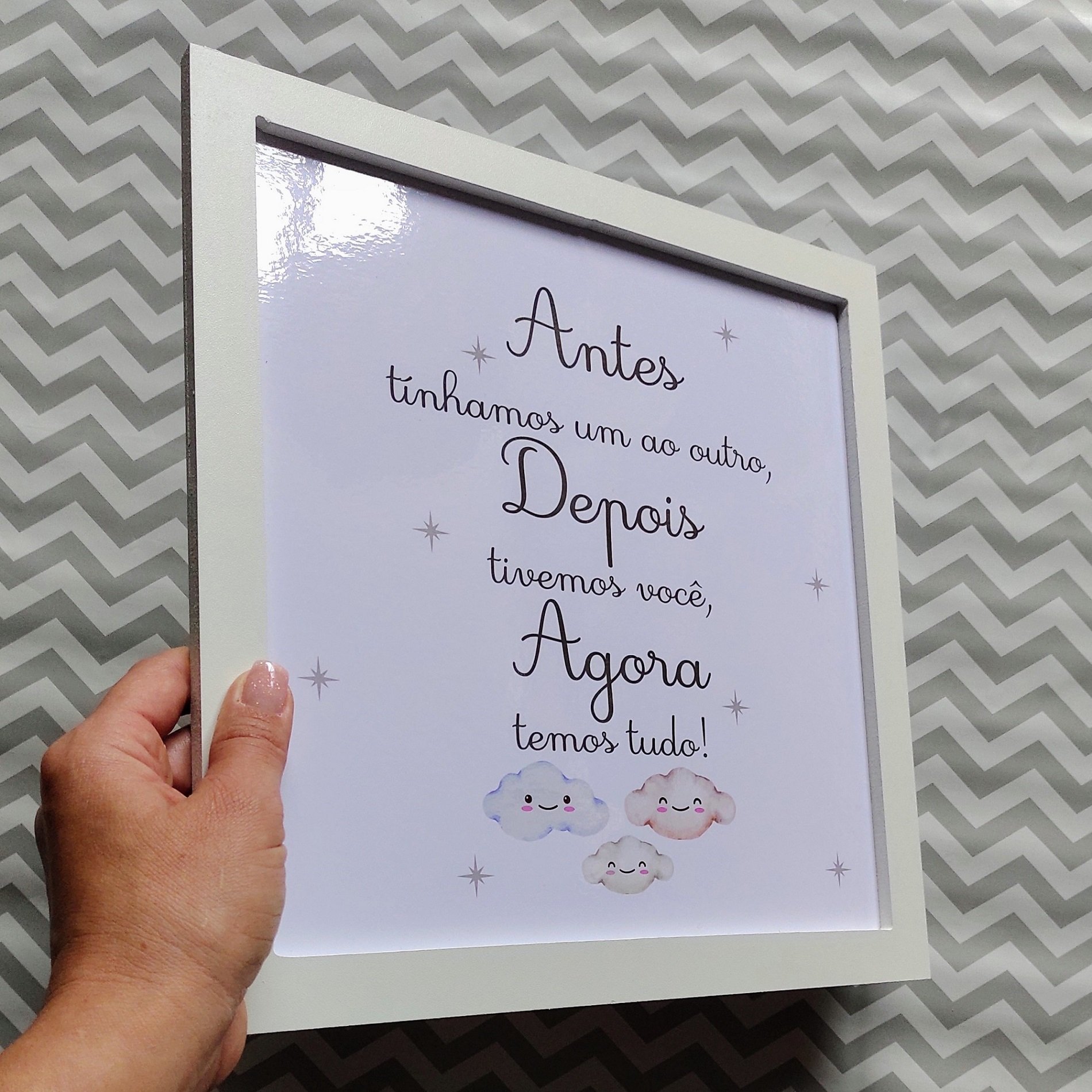 Quadro Antes tínhamos um ao outro quarto infantil neutro:Branco - 3