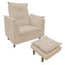 Ver imagem 1 de Poltrona de Amamentação com Puff Isabella Luxo bellamado Bege