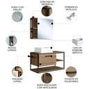Ver imagem 4 de Gabinete Banheiro Yuri com Cuba e Espelheira Click Mel Z54 - Mpozenato