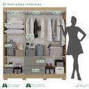 Ver imagem 5 de Guarda-Roupa Casal com Pés e Espelho 6 Portas 2 Gavetas Estrela Premium Cinza/Jequitibá/Granizo