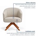 Ver imagem 5 de Kit 2 Poltronas Giratórias Linho Premium Base Madeira Maciça Juliana