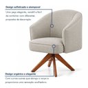Ver imagem 4 de Kit 2 Poltronas Giratórias Linho Premium Base Madeira Maciça Juliana