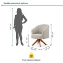 Ver imagem 3 de Kit 2 Poltronas Giratórias Linho Premium Base Madeira Maciça Juliana