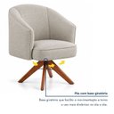 Ver imagem 6 de Kit 2 Poltronas Giratórias Linho Premium Base Madeira Maciça Juliana