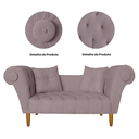 Ver imagem 5 de Namoradeira Recamier Sofá Decorativo 02 Lugares Dubai Suede Rose - Incasa Decor