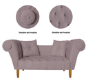 Ver imagem 5 de Namoradeira Recamier Sofá Decorativo 02 Lugares Dubai Suede Rose - Incasa Decor
