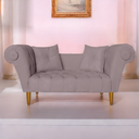 Ver imagem 2 de Namoradeira Recamier Sofá Decorativo 02 Lugares Dubai Suede Rose - Incasa Decor